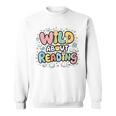 Wild About Reading Animal Bookworm Library Book Lover Reader Sweatshirt