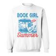 Women Retro Book Girl Summer Bookish Vacation Reader Sweatshirt