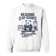 Women's Book Lover Bookish Panda Reading Is My Favorite Sport Sweatshirt Women's Book Lover Bookish Panda Reading Is My Favorite Sport Sweatshirt