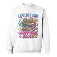 Women's Book Lover Fitness Mom Lifting Reading Humor Graphic Sweatshirt