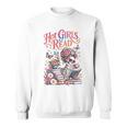 Women's Hot Girls Reader Floral Book Lover Cute Skeleton Reading Sweatshirt