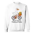 Women's Librarian Goose Book Lover Humor Reading Goose Sweatshirt