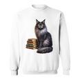 Women's Smokey Maine Coon Cat Book Lover Sweatshirt Women's Smokey Maine Coon Cat Book Lover Sweatshirt