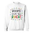 XboE Books Make Bright Christmas Light Merry Xmas Bookworm Sweatshirt XboE Books Make Bright Christmas Light Merry Xmas Bookworm Sweatshirt