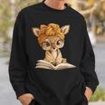 Adorable Fawn Reading Book Lover With Sweatshirt Gifts for Him Adorable Fawn Reading Book Lover With Sweatshirt Gifts for Him