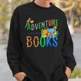 Adventure Starts With Books Jungle Animals Kids Reading Them Sweatshirt Gifts for Him