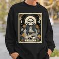 The Audiobook Girl Books Headphones Tarot Card Skeleton Sweatshirt Gifts for Him