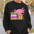 Axolotl Book Reading Librarian English Teacher For Men Women Kids Sweatshirt Gifts for Him