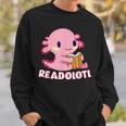 Axolotl Read Book Readolotl Ambystoma Mexicanum Walking Fish Sweatshirt Gifts for Him