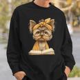 Baby Tiger Open Book Reading Graphic Portrait Round Glasses Sweatshirt Gifts for Him