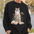 Balinese Cat Longhaired Siamese Books Flowers Book Reading Sweatshirt Gifts for Him Balinese Cat Longhaired Siamese Books Flowers Book Reading Sweatshirt Gifts for Him