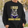 Banned Books Cat Reader Anti-Censorship Sweatshirt Gifts for Him