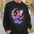 Beautiful Book Fairy Reading Crescent Moon Gothic Bookish Sweatshirt Gifts for Him