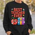 Best Teacher Ever Cute Apple Books School Classroom Vibes Sweatshirt Gifts for Him