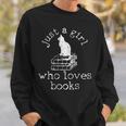 Book Bookworm Cat Lover Reading Sweatshirt Gifts for Him