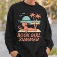 Book Girl Summer Book Reading Retro Sunset Sweatshirt Gifts for Him