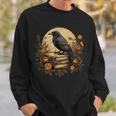 Book Lover Ideas Raven Reading Book Occult Crow Sweatshirt Gifts for Him