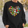 Book Lover Librarian Books Heart Valentine Sweatshirt Gifts for Him