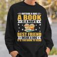 Book Lover Outside a Dog a Book Is a Man's Best Friend Sweatshirt Gifts for Him Book Lover Outside a Dog a Book Is a Man's Best Friend Sweatshirt Gifts for Him