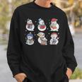 Book Lover Teacher Snowman Reading Books Christmas Winter Sweatshirt Gifts for Him
