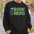 Book Nerd Pixel Retro Reading Bibliophile Gamer Sweatshirt Gifts for Him