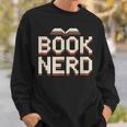 Book Nerd Retro Pixel Reading Librarian Aesthetic Sweatshirt Gifts for Him