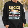 Book And Pajama Books Pajamas Repeat Librarian Sweatshirt Gifts for Him Book And Pajama Books Pajamas Repeat Librarian Sweatshirt Gifts for Him