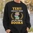 Book Reading Books Library Reading Rat Bookworm Sweatshirt Gifts for Him