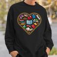 Book Reading Bookworm Reader Literature Heart Sweatshirt Gifts for Him