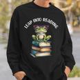 Book Reading Cute Frog Leap Into Reading Sweatshirt Gifts for Him