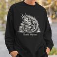 Book Wyrm Fantasy Creature Reading Mythical Art Sweatshirt Gifts for Him