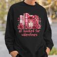 All Booked For Valentines Coquette Bow Book Lover Bookworm Sweatshirt Gifts for Him