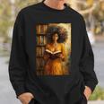 Bookish Melanin Afro Girl Reading Book Bookstore Woman Sweatshirt Gifts for Him