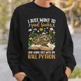 Books And My Ball Python Owner Ball Python Lover Sweatshirt Gifts for Him