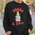 Books And Cats Book Lovers Cat Lovers Teacher Writer Sweatshirt Gifts for Him