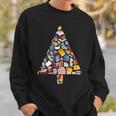 Books Christmas Tree Reading Club Librarian Library Xmas Sweatshirt Gifts for Him