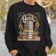 Books Geek Sunflower Floral Cute Vintage Books Reader Lover Sweatshirt Gifts for Him