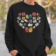 Books Heart Love Reading Teacher Librarian Bookworm Women Sweatshirt Gifts for Him