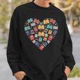 Books Heart Reader Librarian Love Reading Stack Sweatshirt Gifts for Him