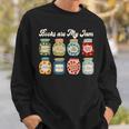 Books Are My Jam Shirt Book Lover Reader Reading Teacher Sweatshirt Gifts for Him