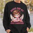 Books Are My Love Language Reading Lover I Valentines Cupid Sweatshirt Gifts for Him