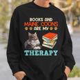 BOOKS AND MAINE COONS ARE MY THERAPY Main Coon Sweatshirt Gifts for Him BOOKS AND MAINE COONS ARE MY THERAPY Main Coon Sweatshirt Gifts for Him