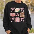 Books And Pink Bows Booktok Coquette Preppy Sweatshirt Gifts for Him Books And Pink Bows Booktok Coquette Preppy Sweatshirt Gifts for Him