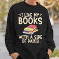 I Like My Books With a Side Of Panic Thriller Sweatshirt Gifts for Him I Like My Books With a Side Of Panic Thriller Sweatshirt Gifts for Him