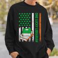 Books US American Flag One Lucky Librarian St Patrick's Day For Women Kids Men Sweatshirt Gifts for Him