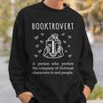 Booktrovert Definition Book Introvert Bookworm Librarian Sweatshirt Gifts for Him
