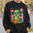 Bookworm Costume Kawaii Reading Worm For World Book Day Sweatshirt Gifts for Him