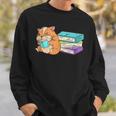 Bookworm Reading Hamster Books Sweatshirt Gifts for Him