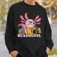 Bookworm Readolot Mexican Salamander Book Reading Axolotl Sweatshirt Gifts for Him
