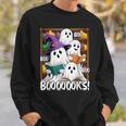 Boooks Ghosts Reading Book Retro Halloween Teacher Librarian Sweatshirt Gifts for Him Boooks Ghosts Reading Book Retro Halloween Teacher Librarian Sweatshirt Gifts for Him